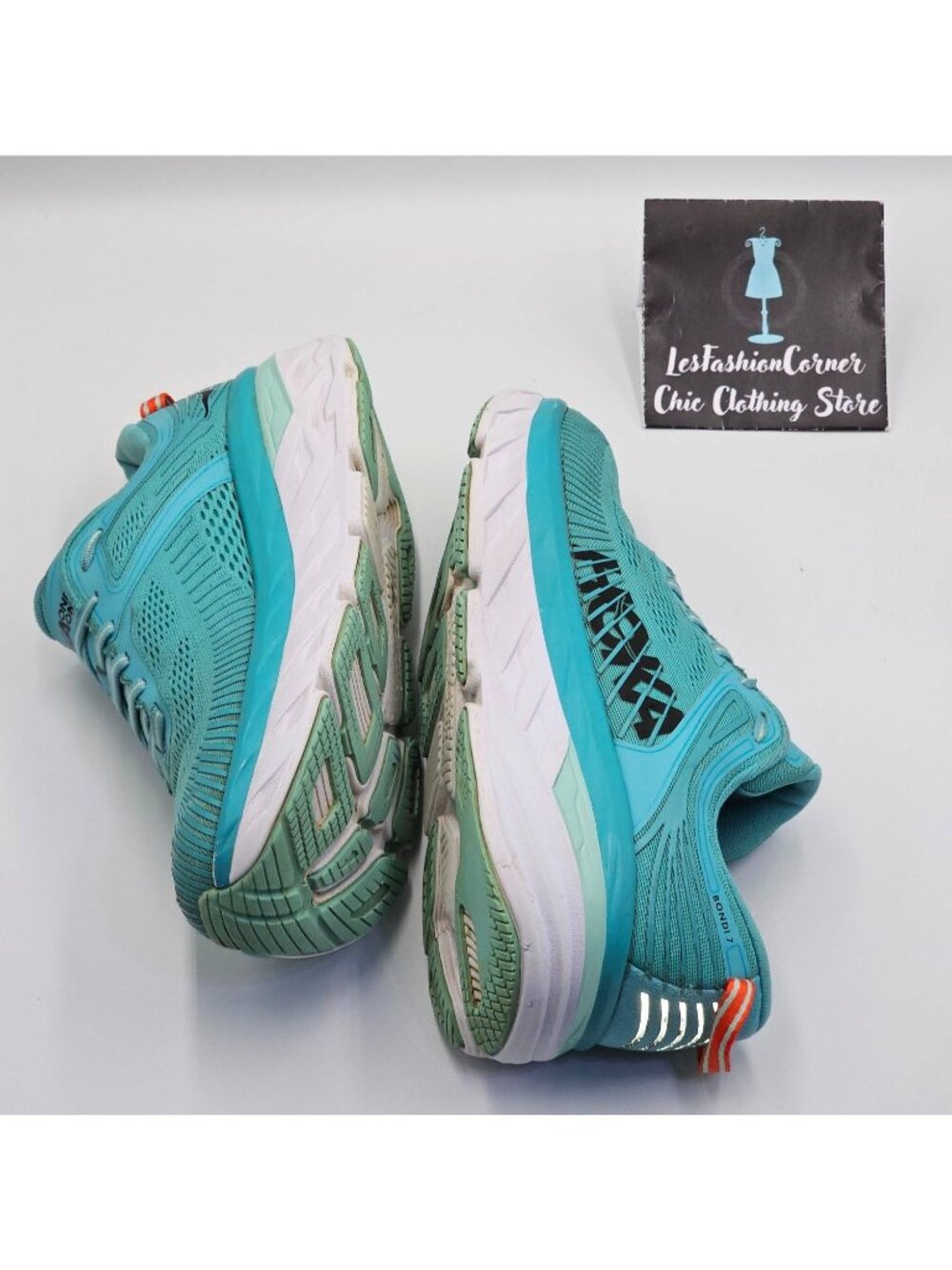 Hoka One One Bondi 7 Women's Green/White Mesh Athletic Running Shoes Sz 9.5 2654 - Picture 13 of 16